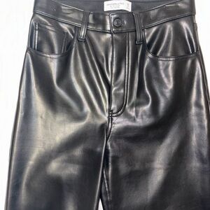 Abercrombie & Fitch Shiny Black High-Rise Pants